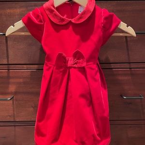 Florence Eiseman red velvet dress with taffeta collar and bow